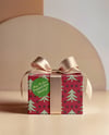 Christmas Gift Box with Golden Bow Mockup