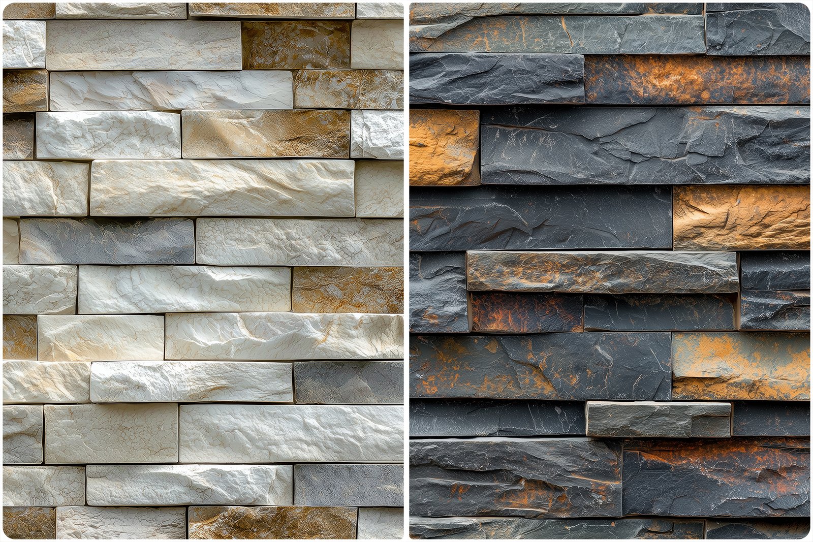 30 Stacked Stone Cladding Texture Backgrounds