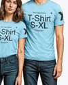 Young Couple Wearing T-shirt and Jeans Mockup