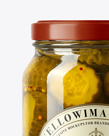 Jar with Bread & Butter Crinkle Cut Pickles Mockup