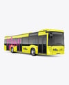 City Bus Mockup - Front Half Side View