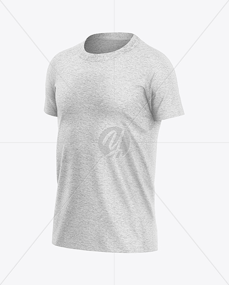 Kids Heather T-Shirt Mockup - Half Side View