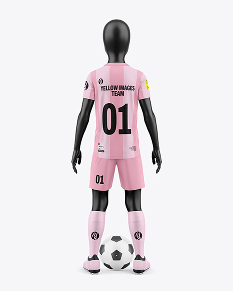 Kids Soccer Kit w/ Mannequin Mockup - Back view