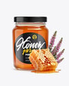 Glass Jar with Heather Honey Mockup