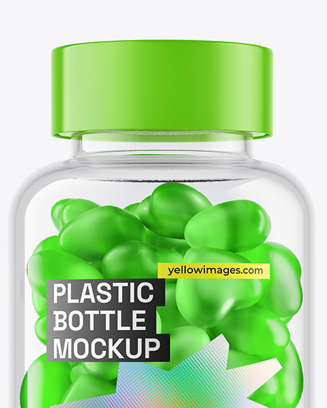 Plastic Bottle with Gummies Mockup
