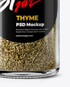 Glass Spice Jar with Thyme Mockup