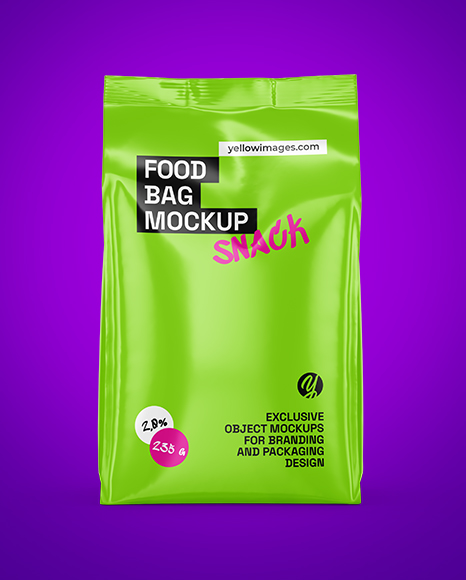 Glossy Food Bag Mockup