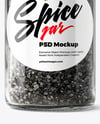 Glass Jar with Black Sea Salt Mockup