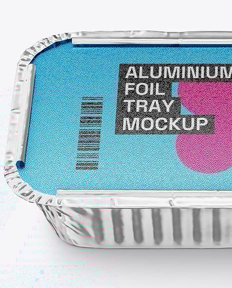 Aluminium Foil Tray Container in Paper Sleeve Mockup