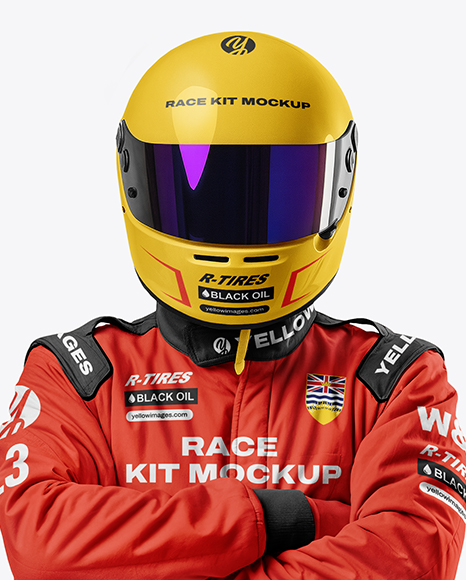Man Wearing Racing Kit Mockup