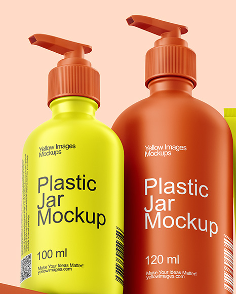Pump Bottles with Tubes Mockup