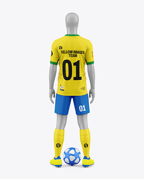 Soccer Kit w/ Mannequin Mockup - Back View