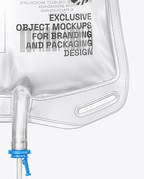 Clear Plastic Infusion Bag Mockup