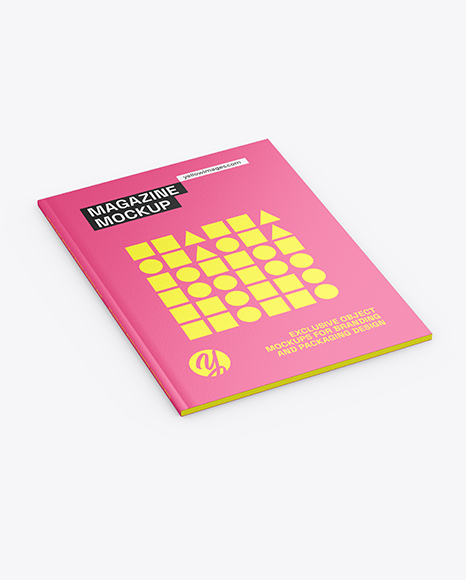 Magazine Mockup - Half Side View