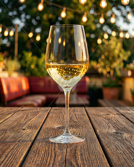 White Wine Glass Mockup