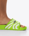 Woman Wearing Velcro Slide Sandals Mockup
