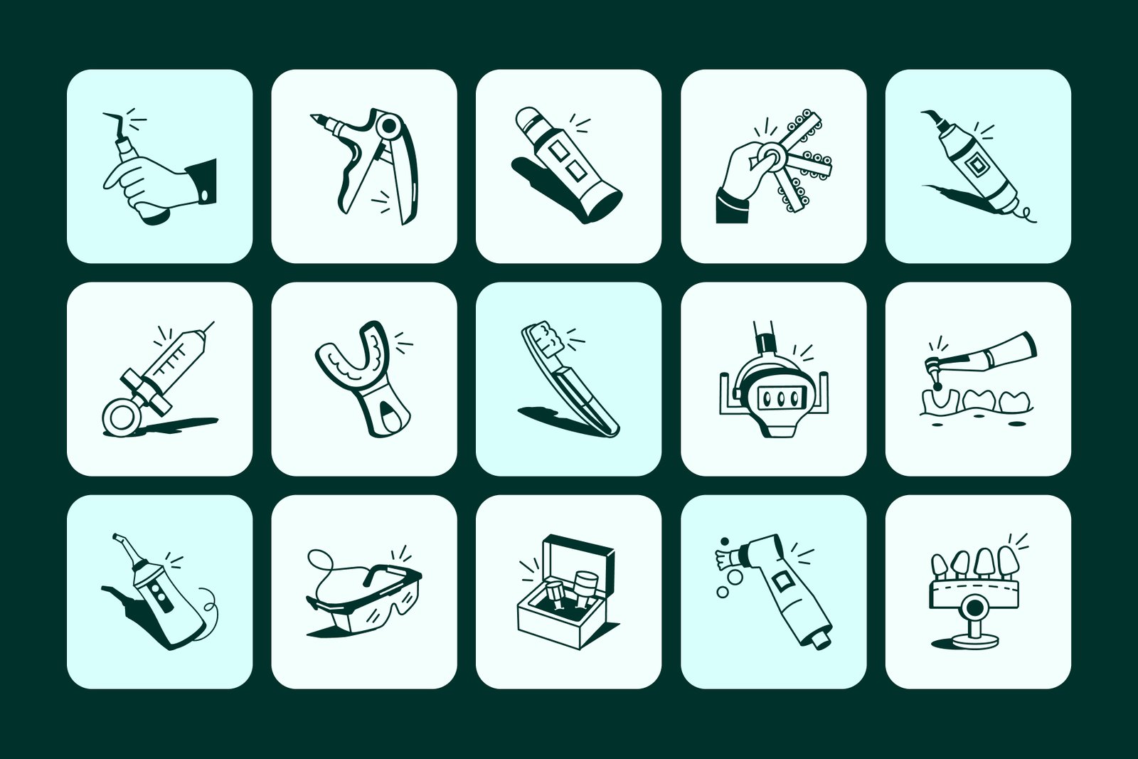 Dentist Doodle Icon Set