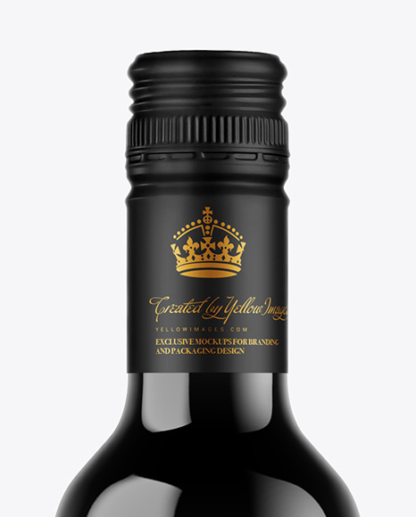 Dark Glass Wine Bottle Mockup