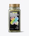 Square Glass Jar with Marjoram Spice Mockup