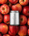 8.5oz Drink Can on a Stack of Red Apples Mockup