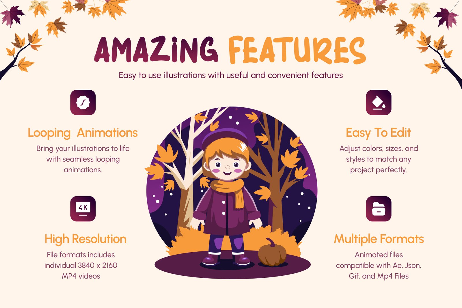 Animated Fall and Autumn Illustrations
