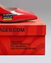Pair of Glossy Slingbacks on Shoe Box Mockup