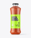 Glass Bottle with Tomato Juice Mockup