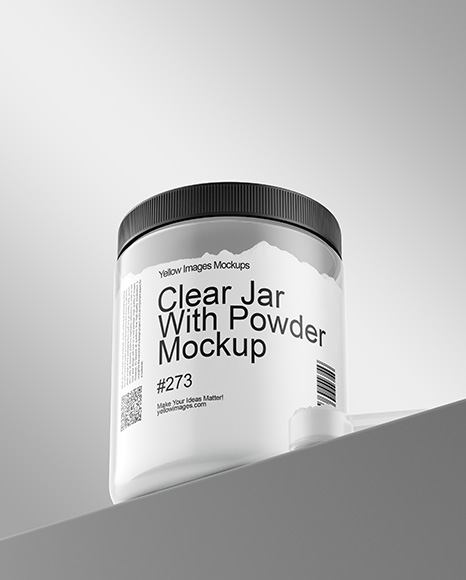Clear Jar With Powder Mockup - Jar mockup