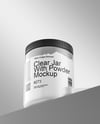 Clear Jar With Powder Mockup