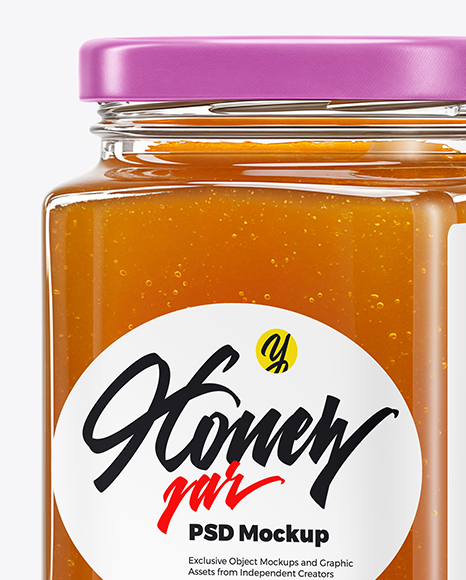 Clear Glass Jar with Heather Honey Mockup