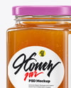 Clear Glass Jar with Heather Honey Mockup