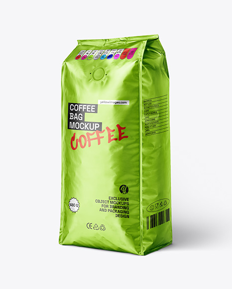 Metallic Coffee Bag Mockup