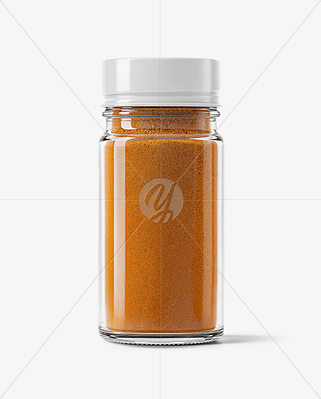 Clear Glass Jar with Pumpkin Pie Spice Mockup