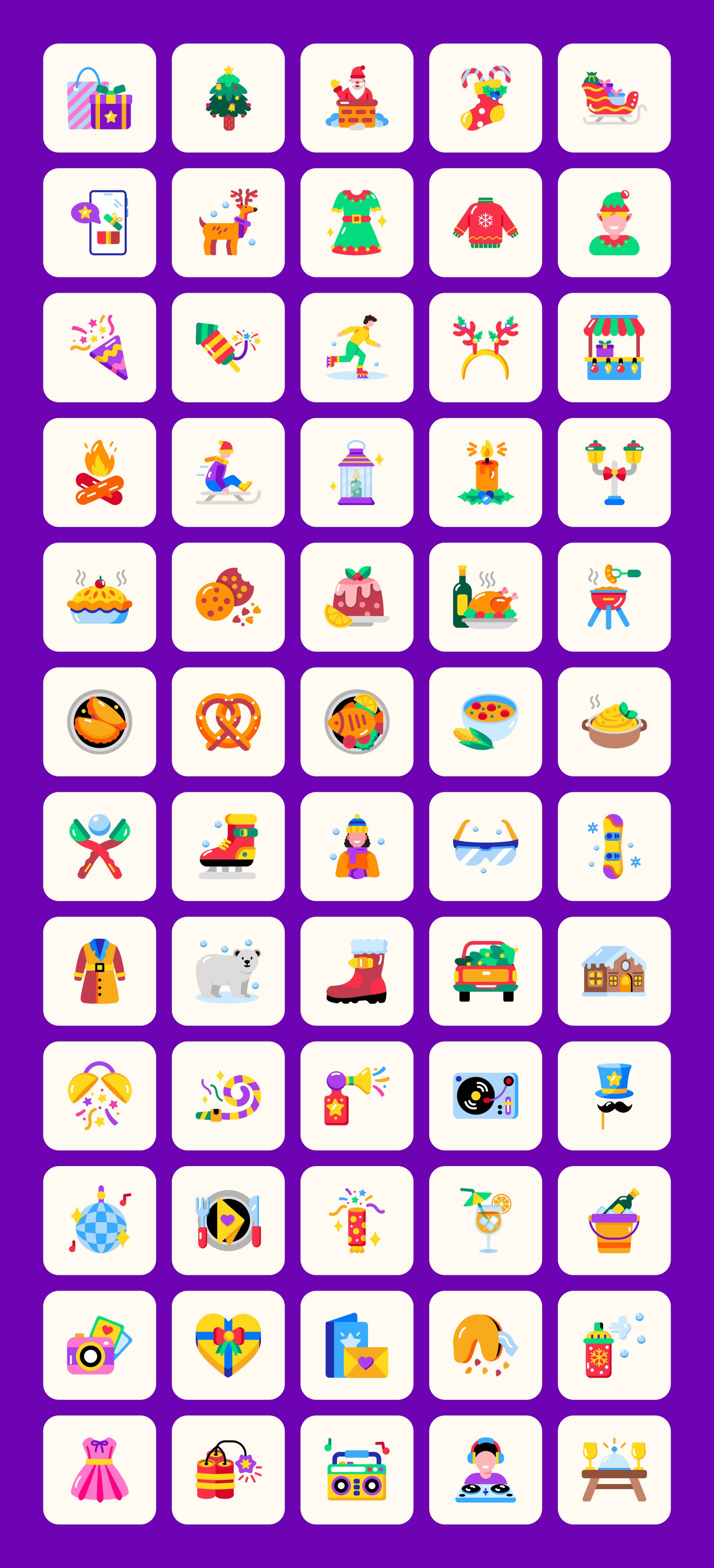 Joyful Holiday Icon Set