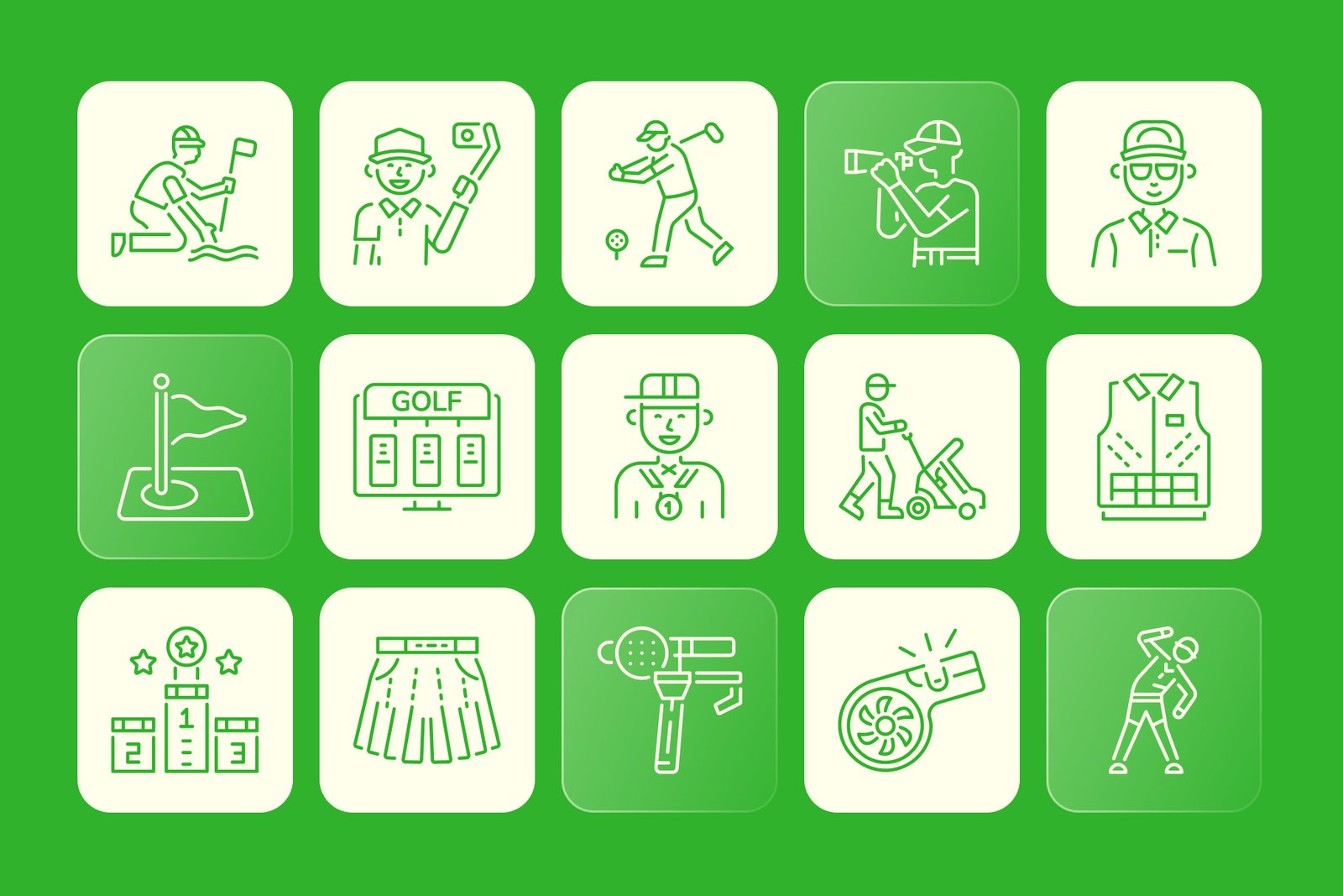 Golf Icons Set
