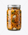 Glass Jar with Chanterelles Mockup