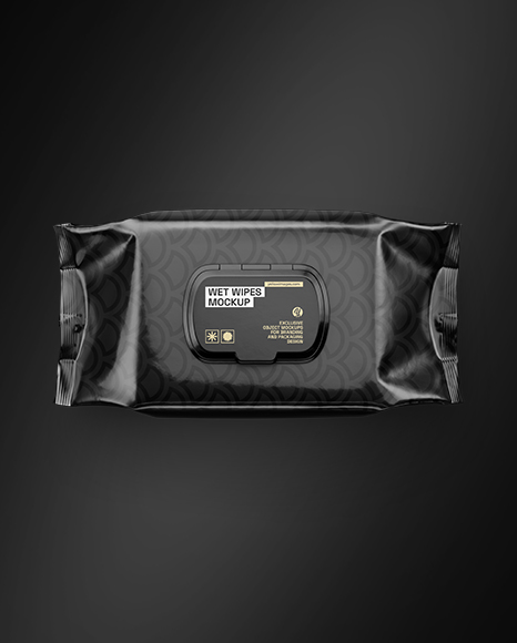 Glossy Wet Wipes Pack Mockup