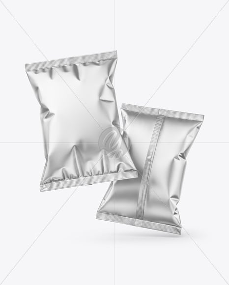 Matte Metallic Snack Bags Mockup