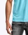 Man Wearing Polo Shirt and Jeans Mockup