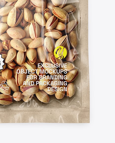 Kraft Package with Pistachios Mockup