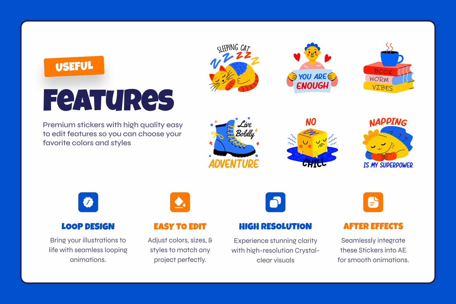 Animated Teenage Stickers Set