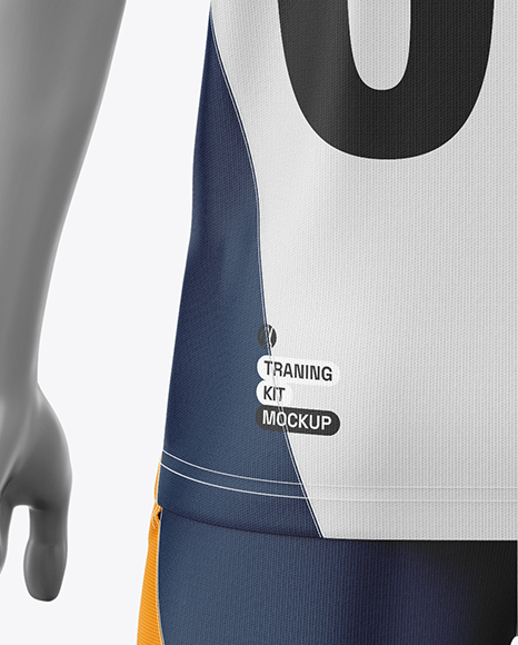 Training Short Sleeve Full Soccer Kit Mockup - Back View