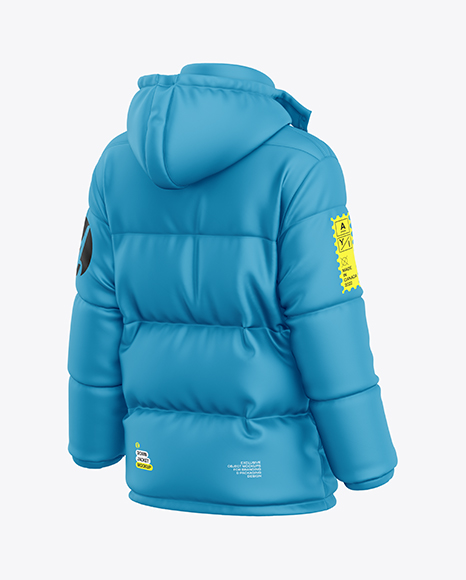 Men's Down Jacket Mockup - Back Half Side View