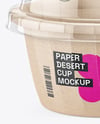 Kraft Paper Dessert Cup with Clear Plastic Dome Cap Mockup