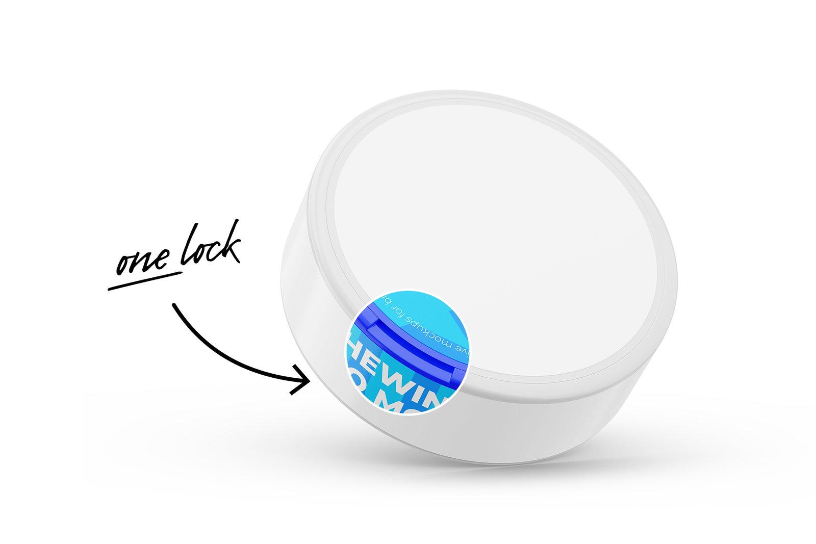 Snus Chewing Tobacco Can Mockup. With One Lock