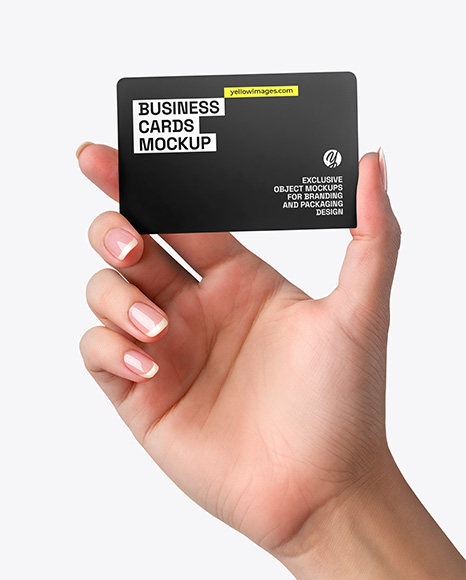 Semi-Transparent Business Card in a Hand Mockup