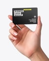Semi-Transparent Business Card in a Hand Mockup