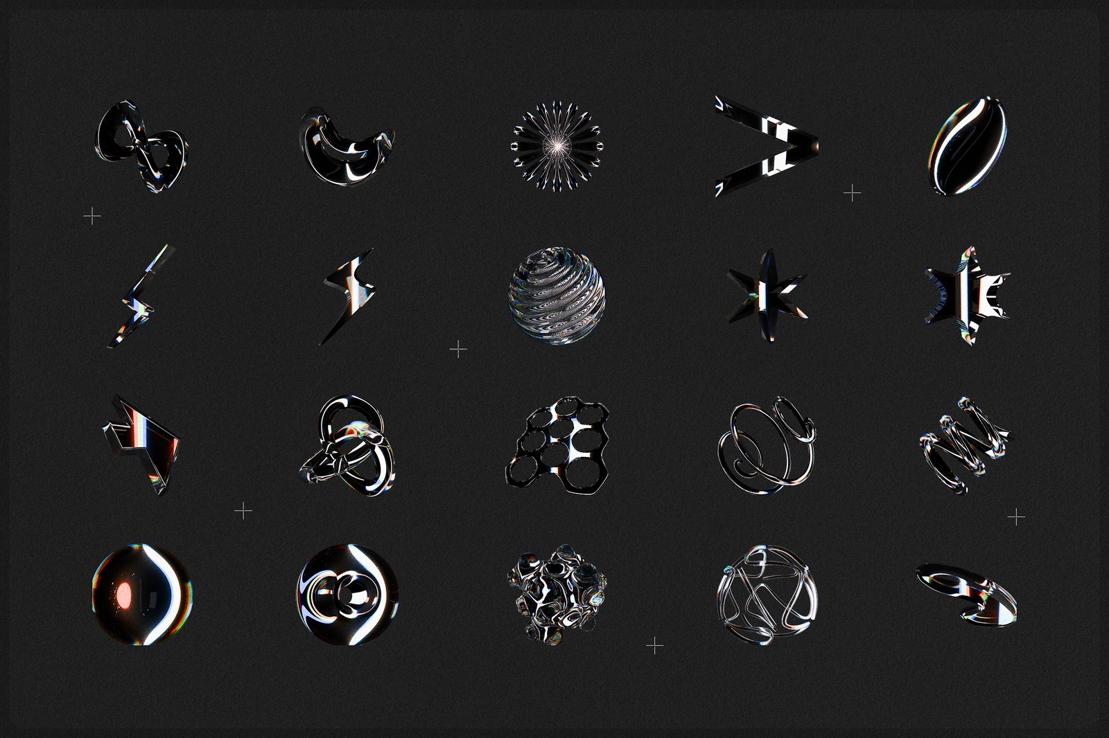 3D Dispersion Glass Shapes
