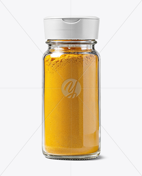 Glass Spice Jar with Turmeric Mockup