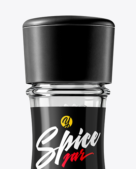Coarse Sea Salt Jar with Grinder Mockup